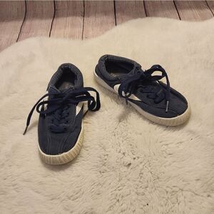 Tretorn navy blue/white toddler boy lace up sneakers